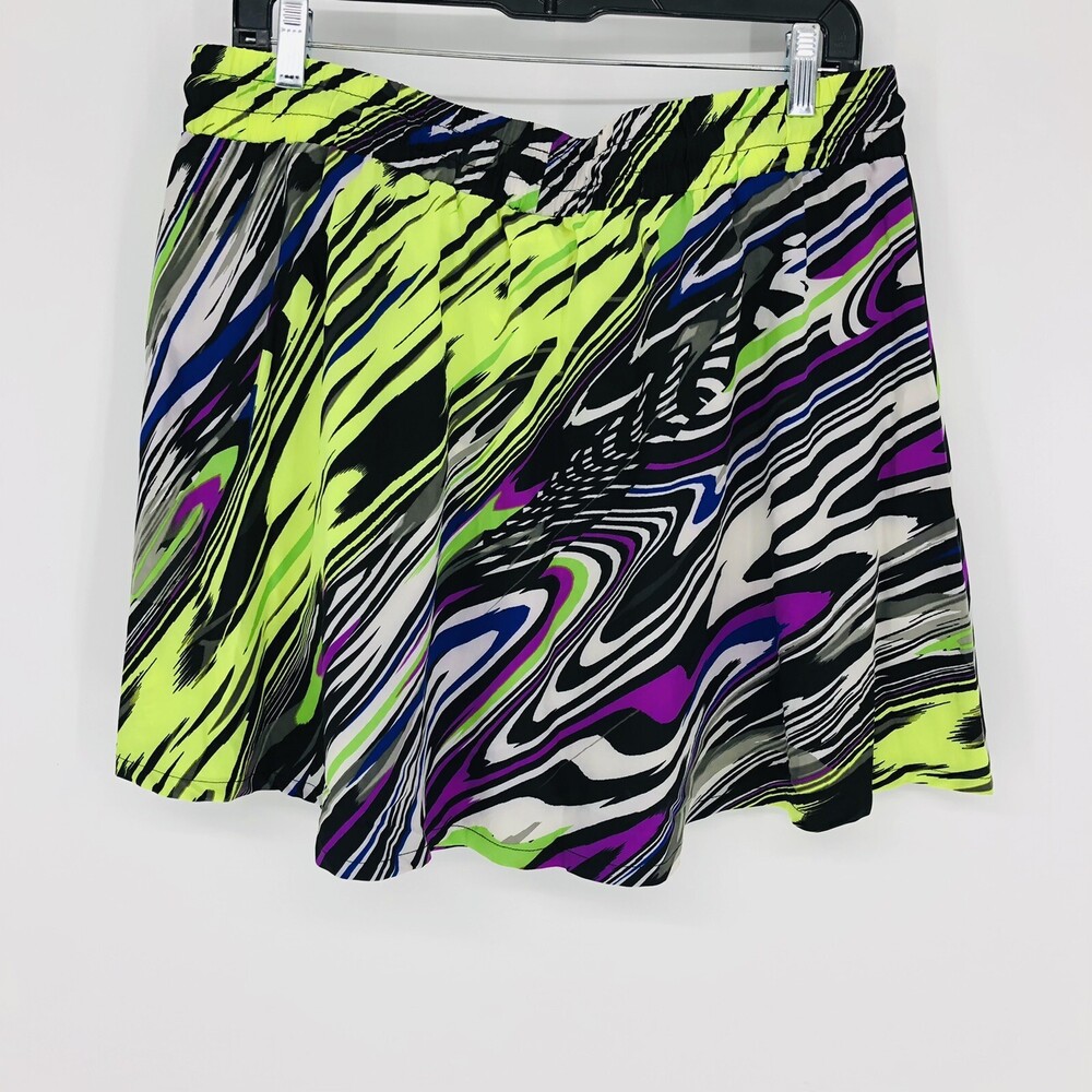 Fabletics Mikah Neon Carnival Pattern Women's Mini Skirt Size XL (14-16) Swirl - Picture 6 of 7